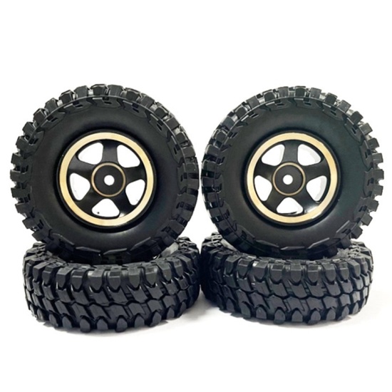 4pcs 1.0 tires and brass beadlock wheel rim set for 1 24 rc crawler car - ảnh sản phẩm 2
