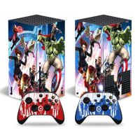 เคสสติกเกอร์รูปลอกลายการ์ตูนสไปเดอร์แมนมาร์เวลสำหรับคอนโซล Xbox Series S และตัวควบคุม2ชิ้นสกินไวนิลอุปกรณ์เสริมสำหรับเกม