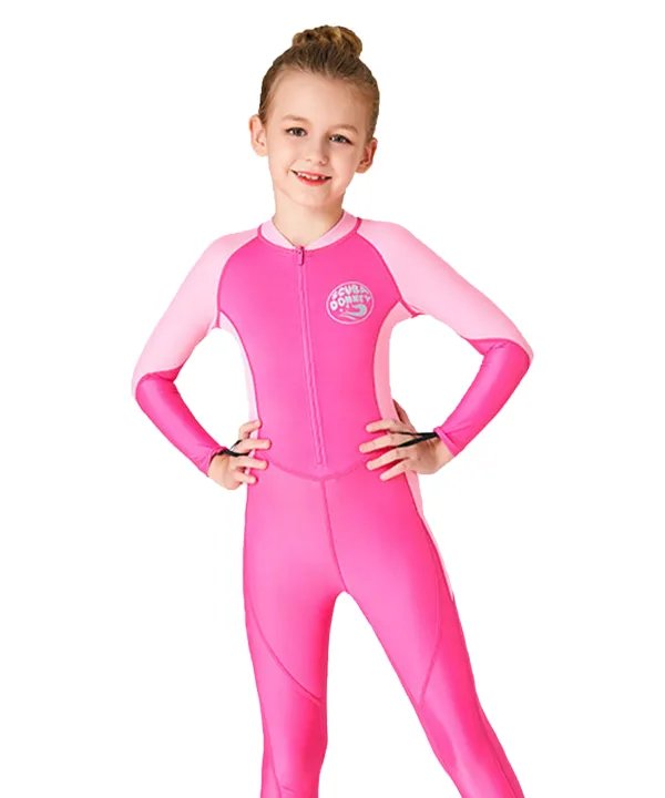 Hiheart Girls Long Sleeve One Piece Swimsuit UPF 50+ Rash Guard with ...