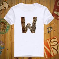 เสื้อยืดสกรีนลายอักษร W - ลายเสือ