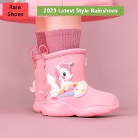 2023 HOT Children Shoes Toddler Infant Kids Baby Boys Girls PVC Rain Boots Waterproof Non-Slip Shoes Kids Shoes Bota Infantil