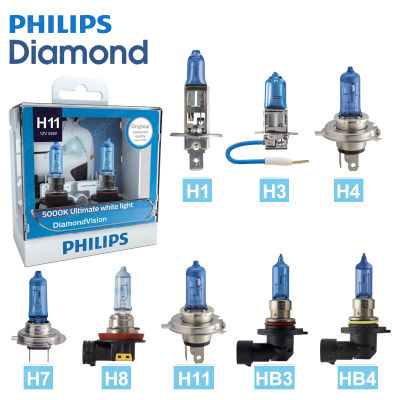 PHILIPS หลอดไฟหน้ารถยนต์ Diamond Vision 5000K