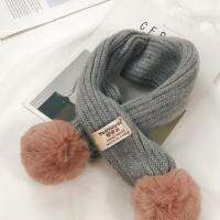 {Warm scarf}เด็กสาวผ้าพันคอสีทึบลูกผมฉลากข้ามขนสัตว์ฤดูใบไม้ร่วงฤดูหนาวป่าอบอุ่นชายหญิงนุ่มผ้าพันคอ