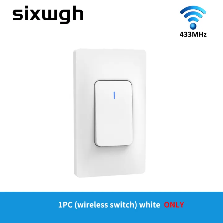 SIXWGH Wireless Remote Control Switch Home 1gang 2 Way Waterproof Push