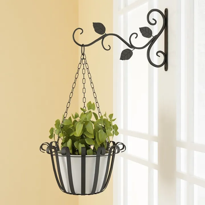 Metal Plant Flower Pot Basket Hanger Wall Hanging Hook Garden Courtyard ...