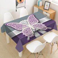 JJJG Butterfly Tablecloth Oxford Fabric Square/Rectangular Dust-proof Table Cover For Party Home Decor TV Covers