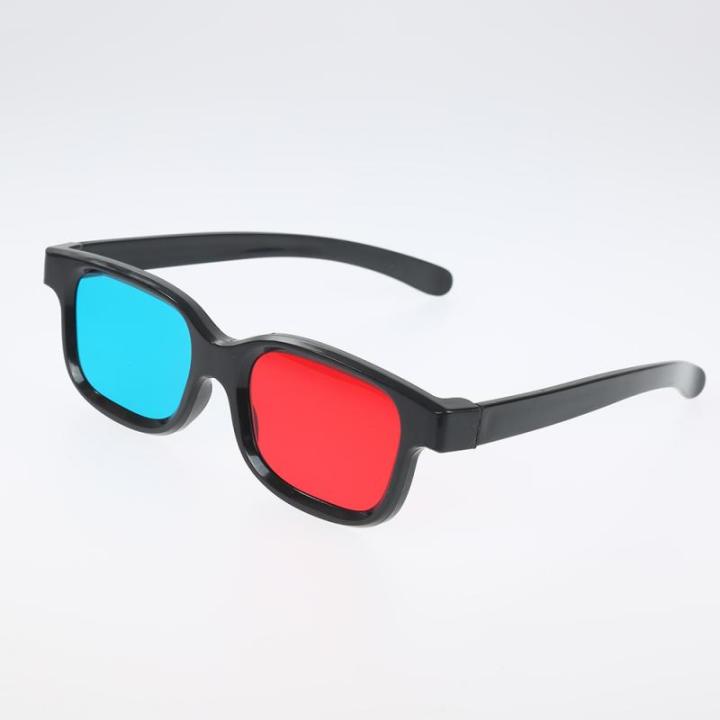 สากล3d-พลาสติกแว่นตาสีแดงสีฟ้าสีดำกรอบสำหรับมิติ-anaglyph-ทีวีภาพยนตร์ดีวีดีเกม