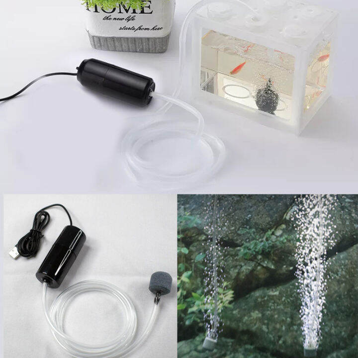 Pompa Mini Udara Oksigen Aquarium Aerator Fish Tank Portable USB 5V 1W
