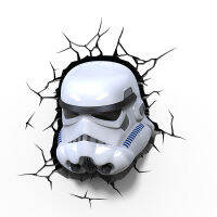 [ตลก] Creative STORM TROOPER หมวกนิรภัยรูป3D โคมไฟติดผนัง LED Light Head Lamp Home Room ตกแต่ง Gift