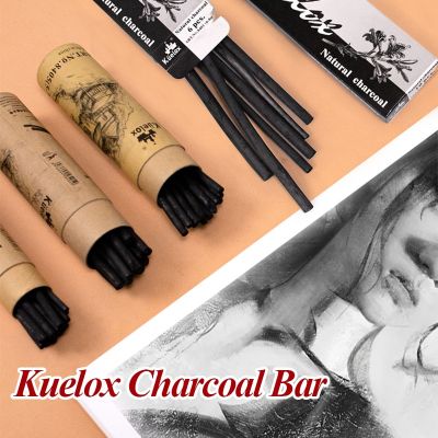 Kuelox Charcoal Bar Smooth Paper Tube Cotton Willow for Detailed Outlines Art Crayons Painting Profession Drawing Supplies