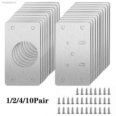 ✘❐۞ Stainless Steel Hinge Repair Plate For Cabinet Furniture Hinges Mounting Plate For Kitchen Cupboard Door Fixing Screws Hardware