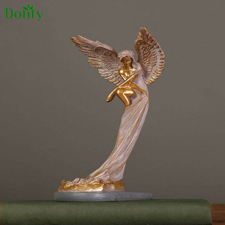 Dolity Resin Angel Sculpture Angel Figurine Bedroom Outdoor Office