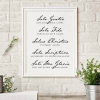 FIVE SOLAS พิมพ์5 SOLAS Reformed theology โปสเตอร์ reformation Solid God GLORIA Wall Art ภาพวาดผ้าใบ Modern Home Decor