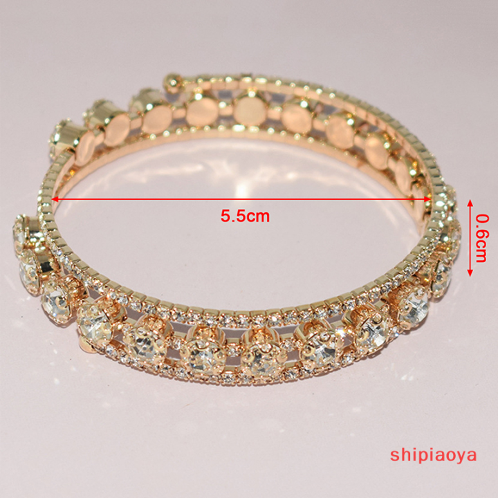 shipiaoya-สร้อยข้อมือคริสตัลแฟชั่นสำหรับผู้หญิงกำไลข้อมือเครื่องประดับข้อมือหลายชั้นกำไลพลอยเทียมเจ้าสาว