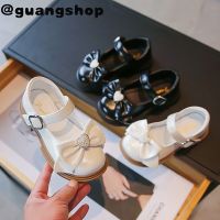 guangshop น่ารักรักหัวใจสาวหนังรองเท้าแบนกุทัณฑ์เด็กเจ้าหญิงรองเท้า Velcro ป้องกันการลื่นนุ่มแต่เพียงผู้เดียว3-16ปี T22N08CC-62