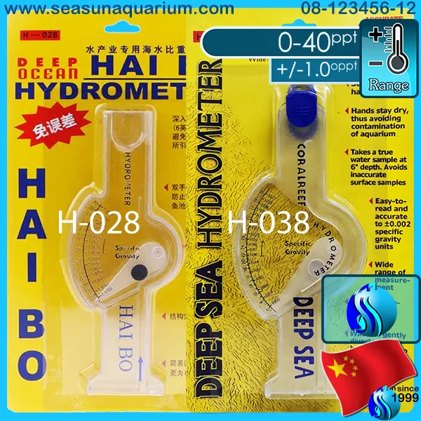 🐟 Hydrometer Hai Bo H028 Deep Sea H038 Floating pin Salinity tester
