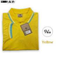 เสื้อโปโลชาย/หญิง เสื้อคอปกชาย แขนสั้น แบบคลีบ POLO ผ้าCOTTON (สีเหลือง)