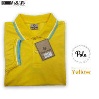 เสื้อโปโลชาย/หญิง เสื้อคอปกชาย แขนสั้น แบบคลีบ POLO ผ้าCOTTON (สีเหลือง)