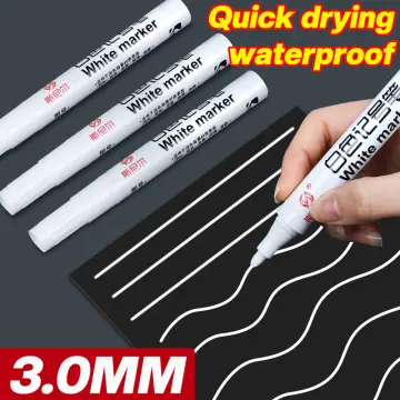 3Pcs Oily White Marker Pen Graffiti Pens Waterproof Permanent Gel