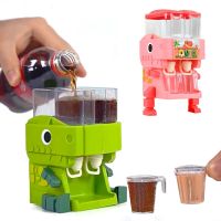 Children Dinosaur Dual Water Dispenser Toy Simulation Pretend Play Miniature Kitchen Home Appliance Juicer Milk Drink Fountain