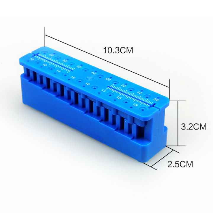 1pc-พลาสติกทันตกรรม-mini-endo-measuring-block-autoclavable-endodontic-block-ไฟล์เครื่องมือทันตแพทย์-root-c-รุ่นไม้บรรทัดสีฟ้า