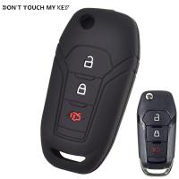 KLL Silicone Key Case Fob Shell Cover For Ford F-150 F-250 F-350 Explorer Ranger KA Fiesta Mondeo 3 Buttons Protector Keyless Remote