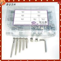 BUSH 100 Pcs เหล็กคาร์บอนสตีล สกรูสำหรับเปลเด็กทารก M6x40-M6x80 เงินสีเงิน สกรูฝาครอบซ็อกเก็ตไดรฟ์ HEX ทนทานสำหรับงานหนัก ชุดอุปกรณ์ทดแทน เปลเด็กเปล