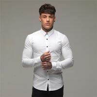 Mens Super Sleeve Stretch Shirt Formal Business Office/Working Wear Turn-down Collar Social Shirts