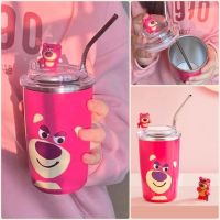 พร้อมส่งค่า?Lotso แก้วเก็บความเย็นสุดคูล ลายหมีลอตโซ่ (แถมฟรีหลอด+ตุ๊กตา)  แก้วน้ำหมีล๊อตโซ่ แถมฟรีหลอดสแตนเลส เก็บความเย็น  แก้วน้ำหมีล๊อตโซ่ ʕ·ᴥ• ✿ʔ แก้วน้ำลายการ์ตูนน่ารัก