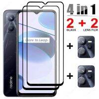 №❏☍ 4IN1 Tempered Glass for Realme C35 C31 C53 C25Y C11 C30 Camera Lens Screen Protector for Realme C35 C31 Protective Glass Film