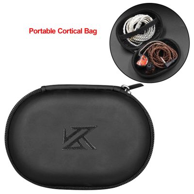 KZ Earphones Case Oval Storage Bag Headphones PU Storage Box Black Portable Hold Storage Box For KZ BA10 AS10 ES4 CAA iPhone