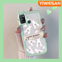 YIWESAN เคสสำหรับ Realme 7i C17 8 Pro 5 5i 5S 6i Narzo 20a 10a ลายการ์ตูนกระต่ายโชคดีสีสันสดใสมอนสเตอร์ตัวน้อยเลนส์กล้องถ่ายรูปแบบนิ่มซิลิโคนโปร่งใสเคสกันกระแทกแบบใสเรียบง่ายป้องกัน