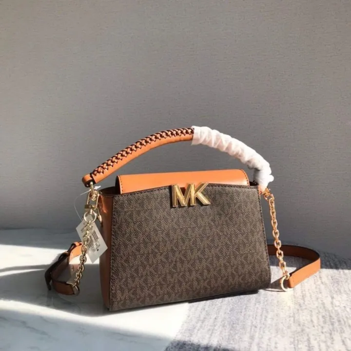 Michael Kors Karlie Small Leather Canvas￼ Satchel Crossbody Bag Reg $428 ￼  ￼