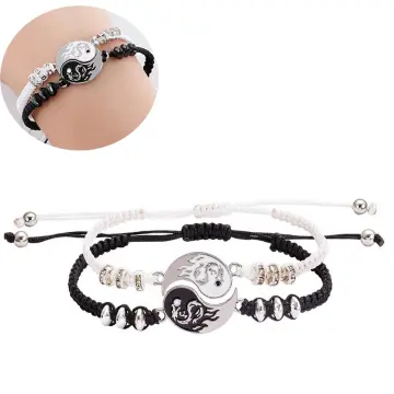 1/2x Adjustable Simple Tai Chi Fish Couple Bracelets Necklace Set Wristband  | Fruugo KR