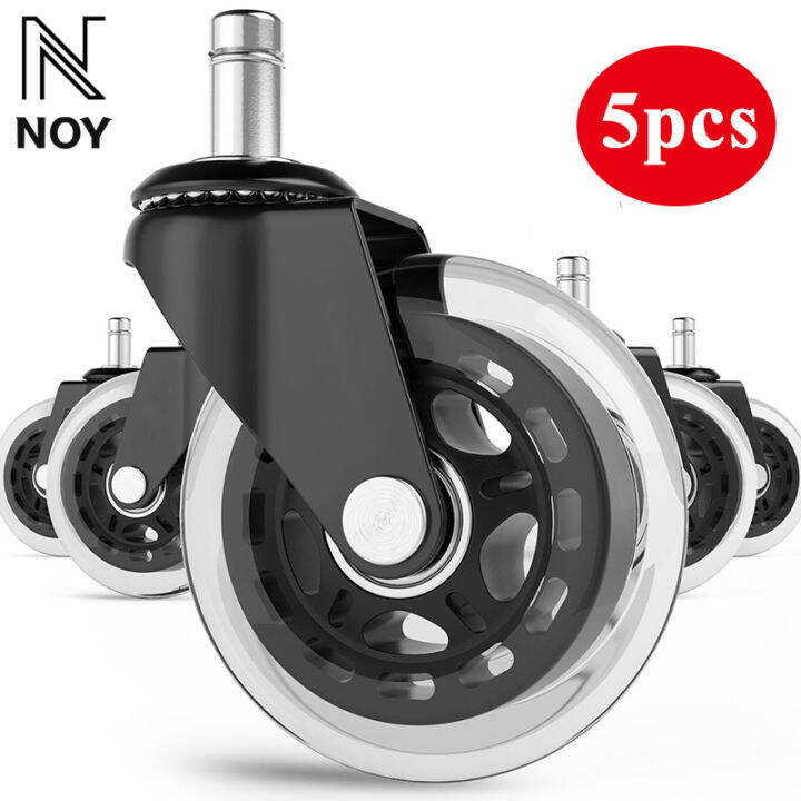 【With Lock 】5PCS 3 Inch Universal Swivel Rubber Caster Wheels Office