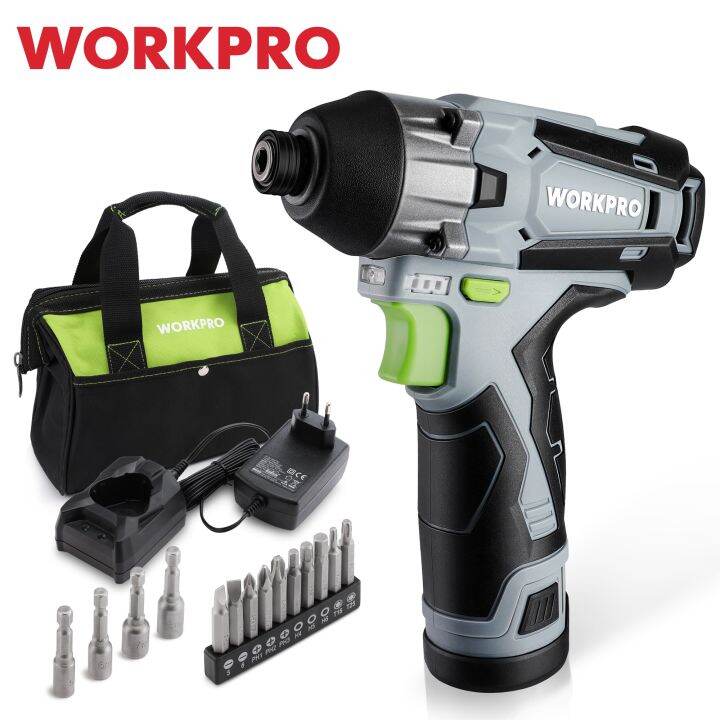 Workpro V Cordless Impact Driver Kit Hex Electric Impact Drill