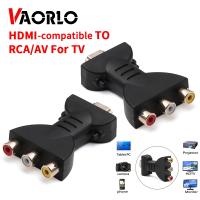 VAORLO AV สัญญาณดิจิตอล HDMI 1080P-เข้ากันได้กับอะแดปเตอร์ AV/RCA ตัวผู้ถึง3วิดีโอ RCA สายออดิโอสี RGB ที่แตกต่างกัน