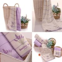 【DT】hot！ 1Pc Embroidery Flowers Cotton Fabric Fragrant Smell Washcloths 34x74cm