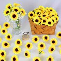 50/100Pcs Mini Sunshine Sunflower Head Daisy Flower Marriage Room Decor DIY Flower Arrangement Art Wedding