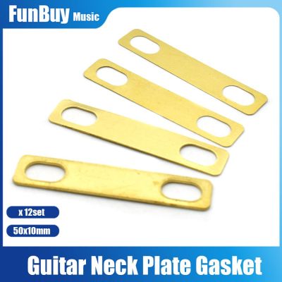 ‘【；】 12Set Guitar Neck Plate Gasket Replacement Guitar Neck Shim Heightening Gasket Accessories Brass Electric Guitar Tool