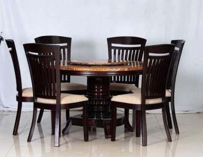 ชุดโต๊ะอาหาร KENTON 130 Cm// MODEL: DS-M618-A14 ดีไซน์สวยหรู สไตล์เกาหลี โต๊ะหน้าหินอ่อน 6 ที่นั่ง สินค้ายอดนิยมขายดี แข็งแรงทนทาน ขนาด 130x80x76 Cm