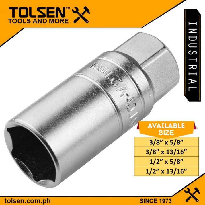 Tolsen Spark Plug Socket (3/8" 1/2" Drive x 16 21mm) CrV Lazada PH