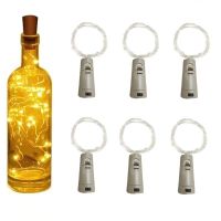 6pcs Wine Bottle Light Room Decor LED Holiday Lamp Including Battery Copper Wire String Fairy Light Christmas Wedding Decoration