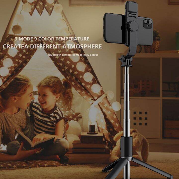 roreta-2022ใหม่ไร้สายบลูทูธ-s-elfie-ติดขาตั้งกล้องที่มีการเติมแสงชัตเตอร์การควบคุมระยะไกลสำหรับ-ios-a-ndroid-มาร์ทโฟน