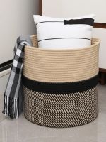 Cotton Rope Laundry Basket Clothes Storage Basket Handmade Woven Plant Fruit Bucket Toy Bag Flower Pot Decoration Home Organizer