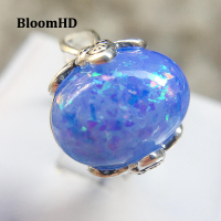 BloomHD โอปอลแหวนธรรมชาติโอปอลที่มีสีสันแสงพลอยเงินวงแหวนเครื่องประดับหรูหราสำหรับผู้หญิงอร่อยพรรคของขวัญ