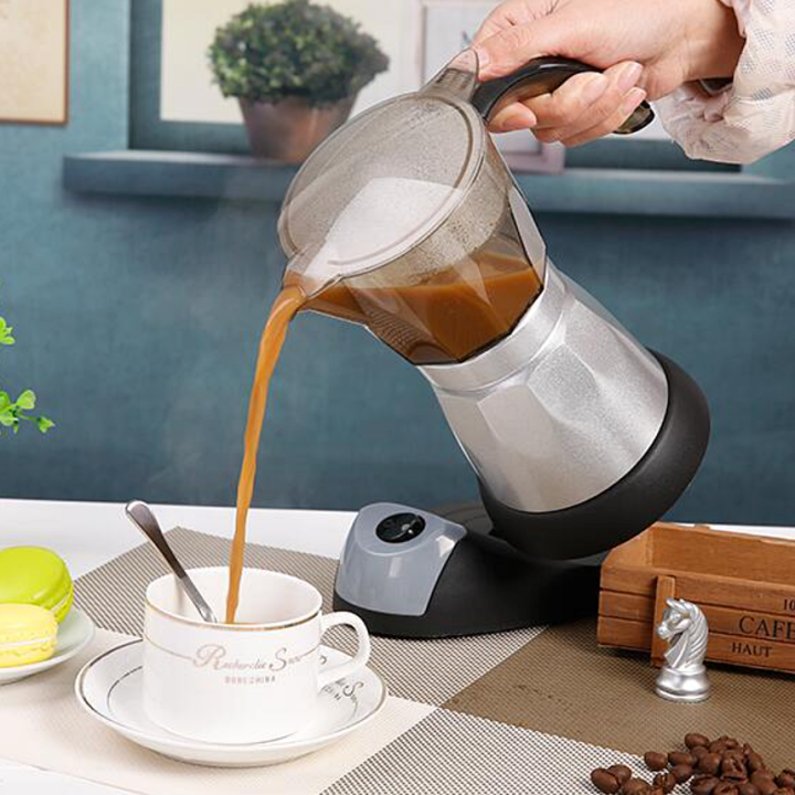 เครื่องทำกาแฟ-มอคค่าพอทไฟฟ้า-หม้อต้มชากาแฟ-electric-moka-pot