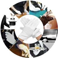 White Cotton Gloves Butler Beauty Waiters Magician Training Gloves Dust-free Gloves Salesman Wear Jewelry Ceremonial Labor White Gloves T8X6