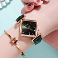 ♀¤ Women Watches Sleek Minimalist Watch Women 20230 Geometric Square Gradient Matte Ladies Quartz Watch Casual Wristwatches