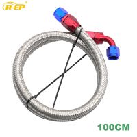 Universal AN8 AN10 Car Fuel Hose 1 Meter Oil Gas Fuel Line Stainless Steel Braided Pipeline CPE Radiator Brake Hose 100CM